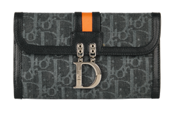 Christian Dior Bifold Wallet, Fabric, Blue, 01LU1005, DB, 3*